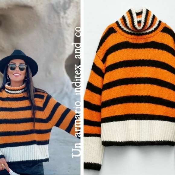 ZARA High Neck Wool Knit Sweater Size S - Picture 3 of 11